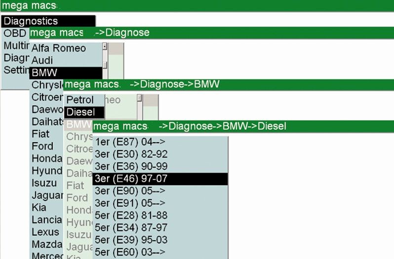 ABS Sensor prüfen: Anwendung des Diagnosegerätes