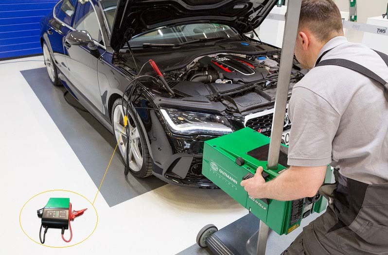 Scheinwerfer einstellen bei einem Audi RS7: Positionierung SEG IV