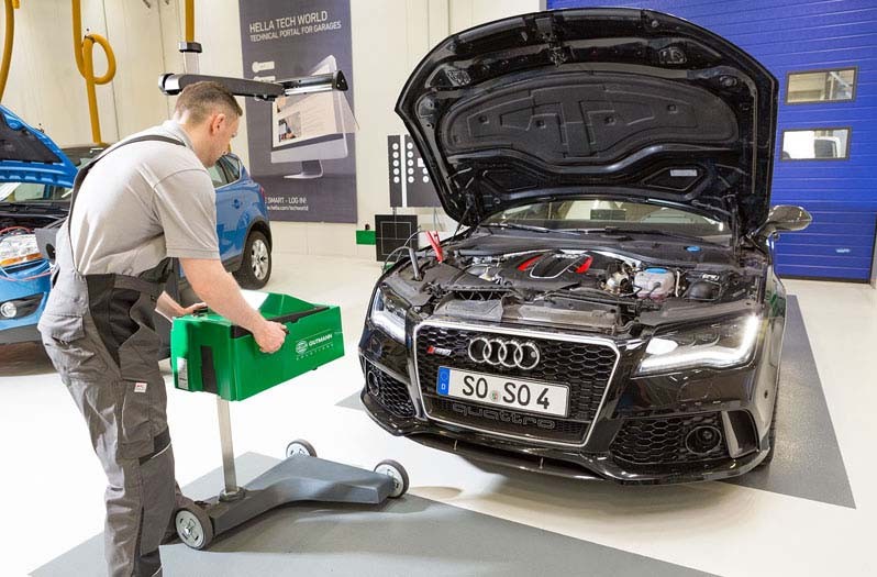 Scheinwerfer einstellen bei einem Audi RS7: Positionierung SEG V