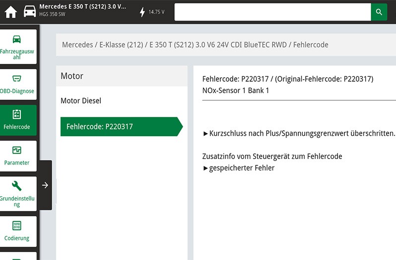  Diagnose am Abgassystem: Fehlerspeicher Motorsteuerung auslesen
