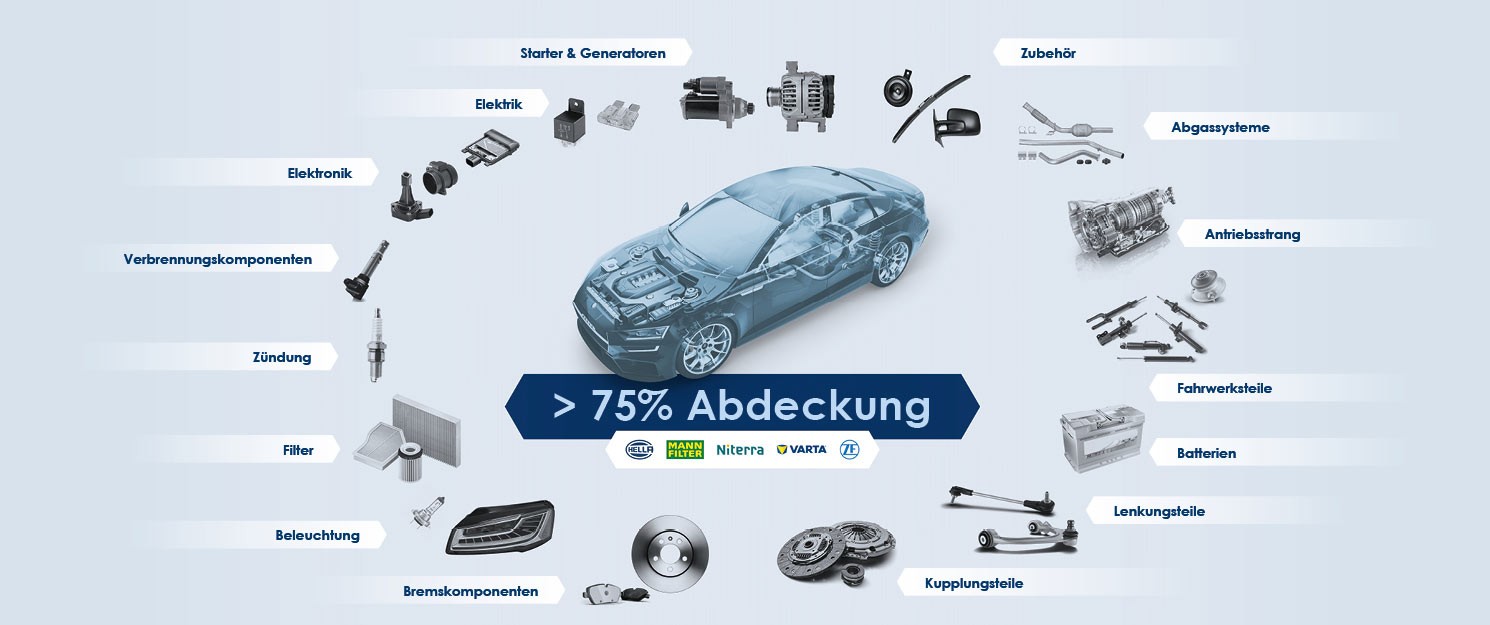 Grafische Darstellung der Teileabdeckung der vier proPoints-Partner