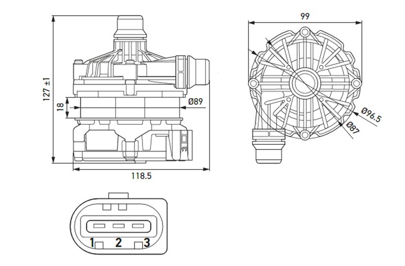 Medium pump dimensions