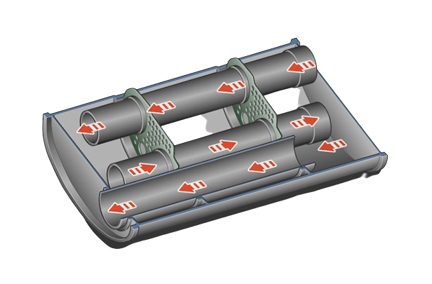 Exhaust system: Design and components - Reflection of sounds