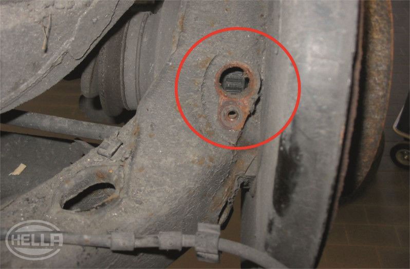 Check ABS sensor: Check sensor mount and pulse ring