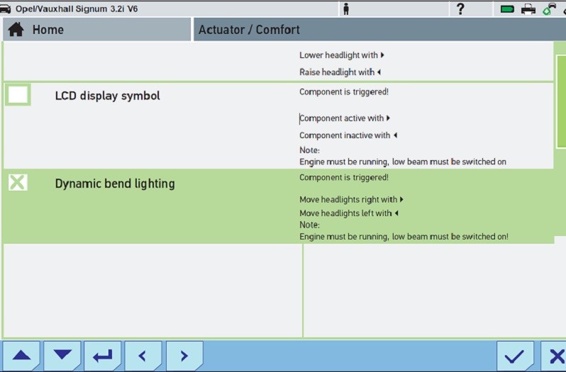 Checking the bend lighting: Troubleshooting