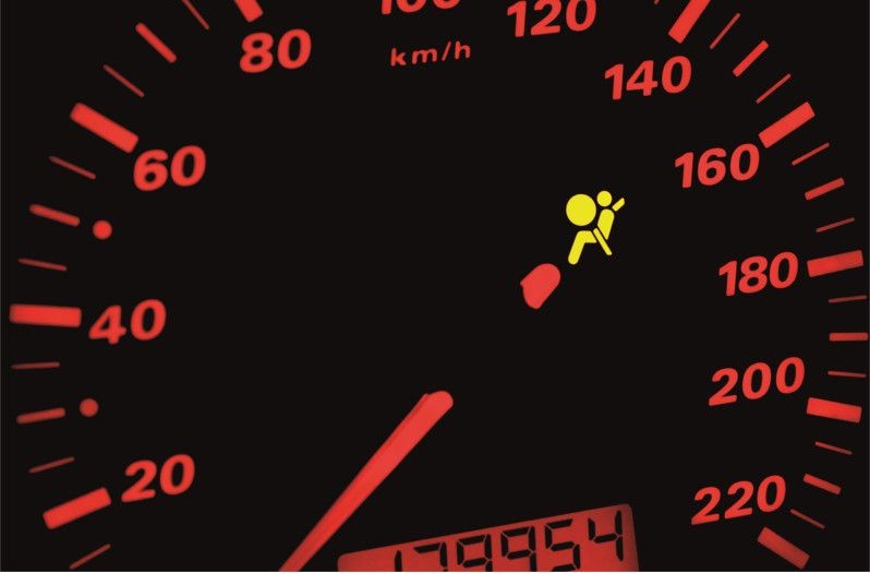 Cockpit airbag warning light