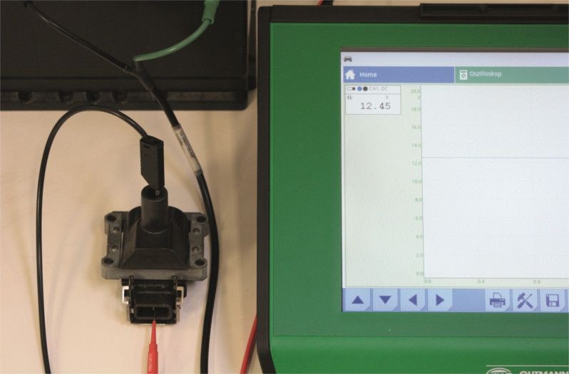 Check ignition coil by connecting a voltmeter