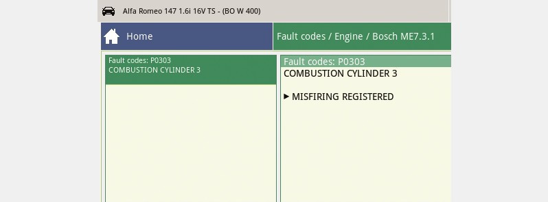 Check ignition coil: Read out fault memory