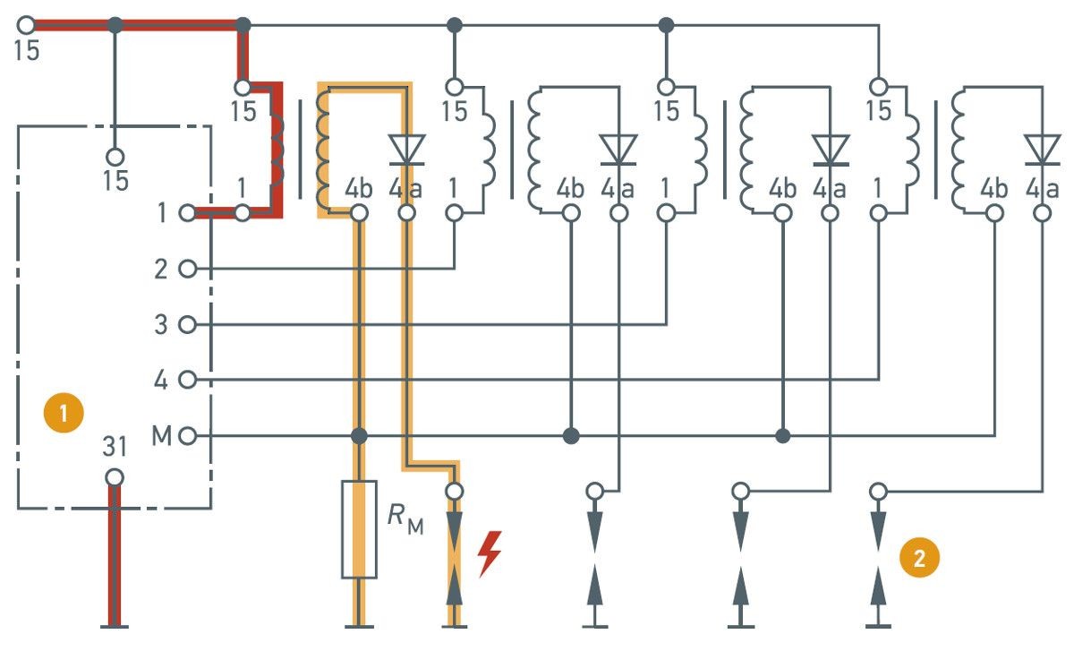 High voltage distribution for single spark ignition coils