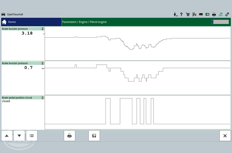 Electric vacuum pump: control unit diagnostics, reading out parameters