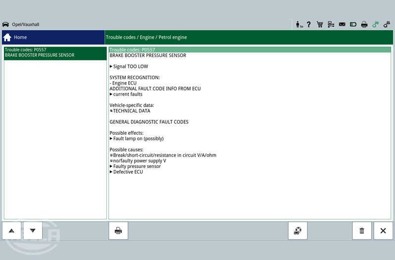 Electric vacuum pump: Control unit diagnostics, error code