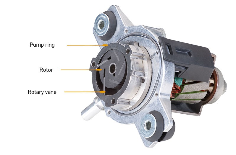 Check electric vacuum pump: Design and function of the rotary vane pump