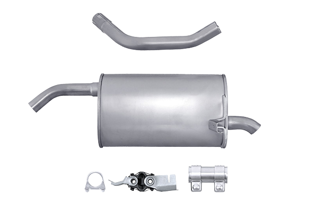 Exhaust system: Design and components - rear muffler with mounting material