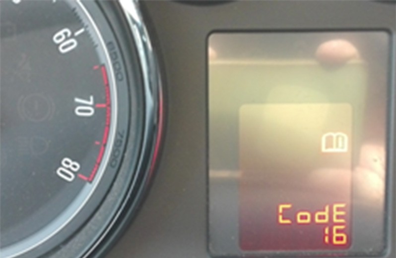 Opel Astra-J Sports Tourer: display code 16: Code 16 appears on the display