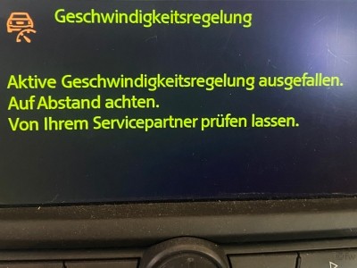 Hinweistext auf dem Display - aktive Geschwindigkeitsregelung ausgefallen Mini F56 Cooper D