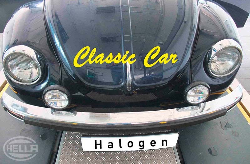 Halogen headlamps VW Beetle - vehicle front view VW Beetle 1303 convertible (Model year: 1979 )