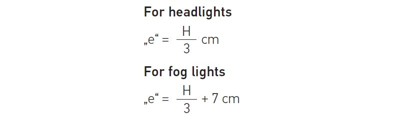 Working without a headlamp adjustment device: formula