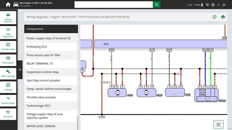 Elektronische Ladedruckregelung des Turboladers: Steuergerätediagnose Schalftpläne zur Fehlersuche heranziehen