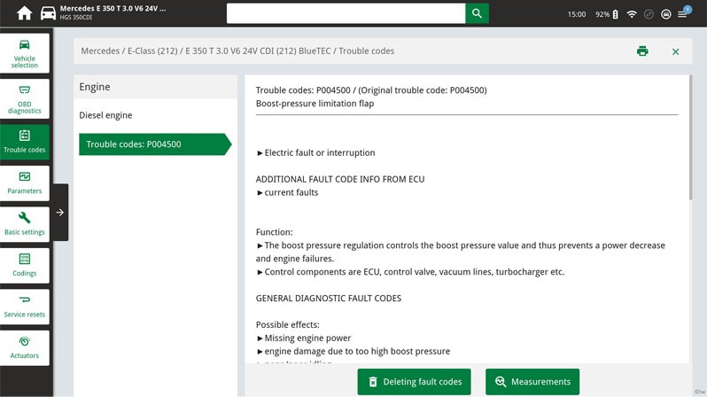 Elektronische Ladedruckregelung des Turboladers: Steuergerätediagnose Fehlercodes auslesen