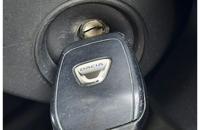 Dacia ignition lock with Dacia key inserted